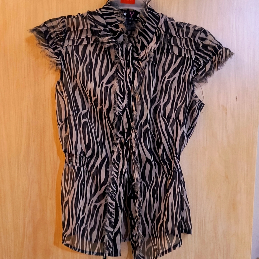 Sheer Animal Print blouse